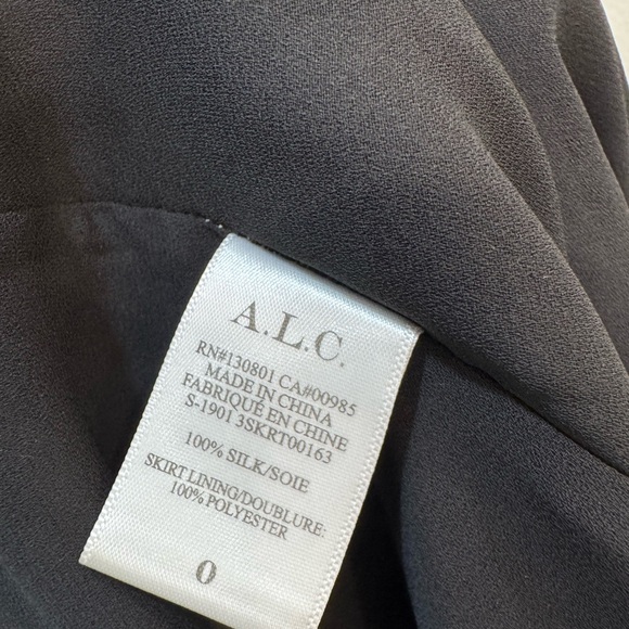 A.L.C. Lev Silk Snake Print Asymmetrical Hem Midi Skirt Size 0 - Picture 11 of 11